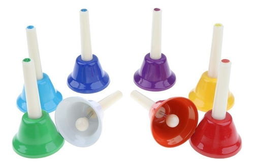 Kit De 8pcs Campanas De Percusión De Mano Orff Instrumentos
