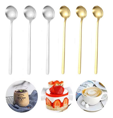 Gpp Cuchara De Café Y Postre De Mango Largo De Acero