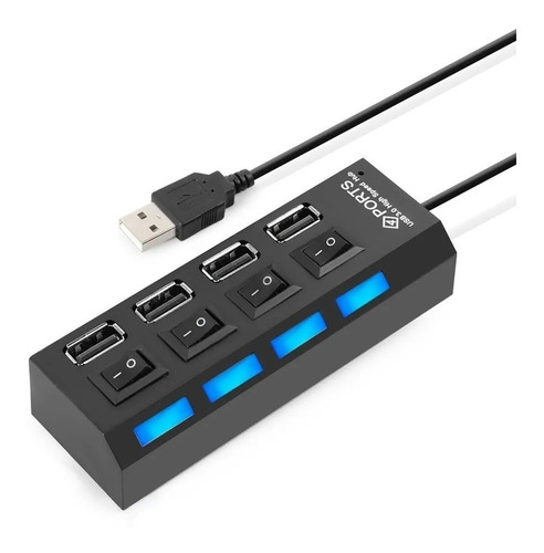 Zapatilla Usb 4 Puertos  Hub Alta Velocidad Carga Celulares