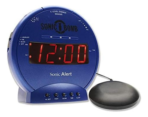 Reloj Despertador Sonic Alert Azul Liso , Digital , Plastico