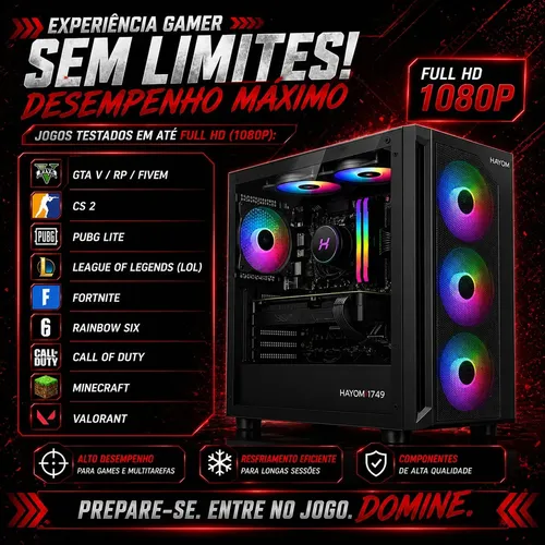Computador Gamer Pronx Ryzen 7 5700G 32GB RAM 480GB SSD com