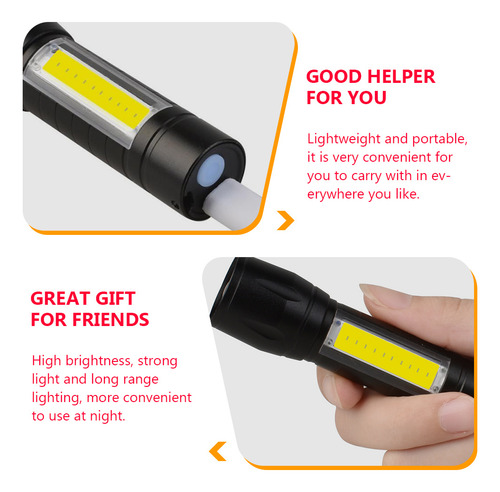 Linterna Portátil Con Carga Usb, Luz Fuerte, Enfoque, Salida