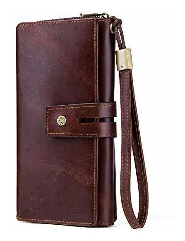 Hombres Clutch Purse Wallet Trifold Rfid Blocking 89wst