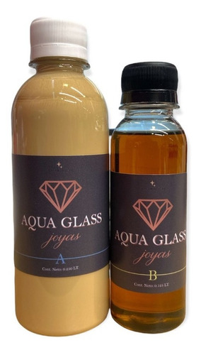  Resina Color Beige Epoxi Joyas 375 Grs  Aqua Glass  Joyeria