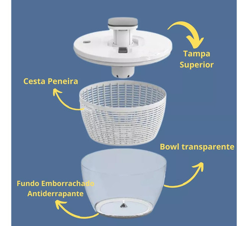 Centrifuga De Salada Folhas Simples Usar Cor Branco Grande