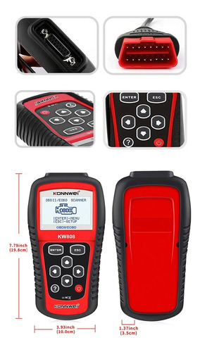 Scanner Automotriz Multimarca Konnwei Kw808 Scanner Portatil