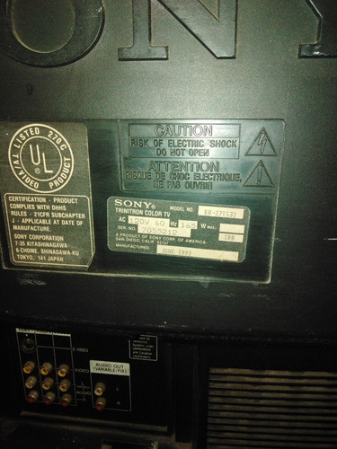Imagen 4 de 4 de Tv Sony Trinitron 27 Con Control..# 155