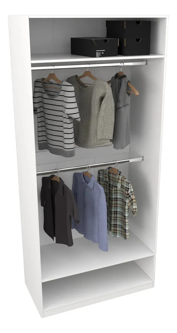 Guarda-roupas Vetorialmoveis Kit Luciana Linha Closet Branco