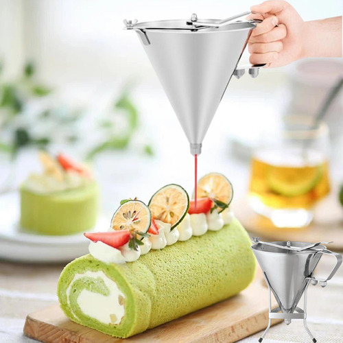 Embudo De Con Soporte, Herramienta Dispensadora De Acero