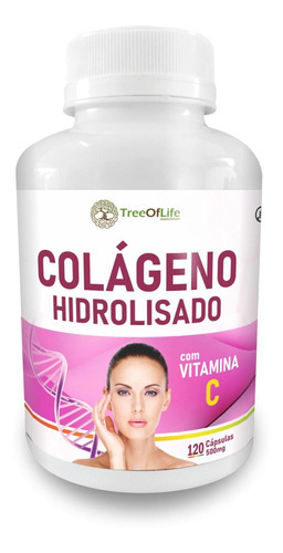Colágeno Hidrolisado Com Vitamina C 120 Cápsulas Tree
