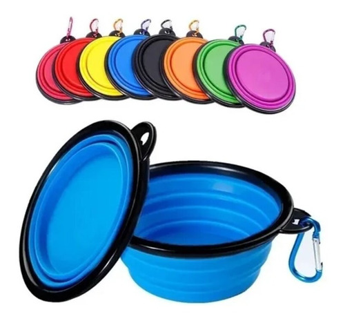 Plato De Silicona Plegables  Para Perros O Gatos Talla M