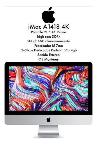 iMac 21.5 Pulgadas A1418 4k Retina 