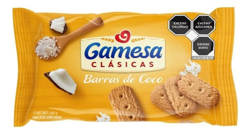 Galletas Gamesa Barras De Coco 365 Gr Pack De 6 Pzas