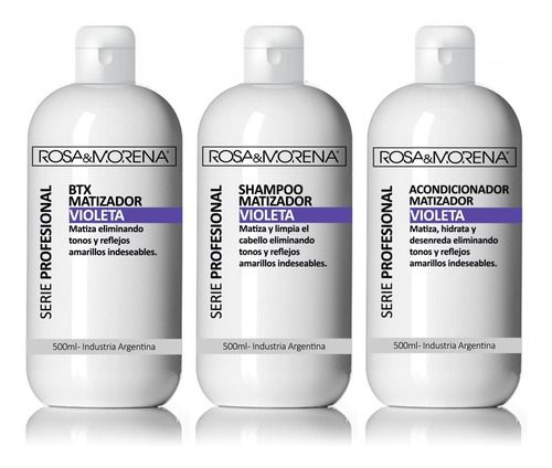 Imagen 1 de 3 de Btox Shampoo Acondicionador Matizadores Violeta X 3 Kits