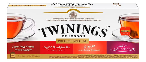 Caja De Té Twinings Of London 90 Sobres Sabores Variados