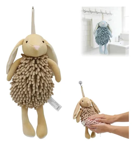 Cute Rabbit Fuzzy Ball Towel, Chenille Hand Towel Animal ...