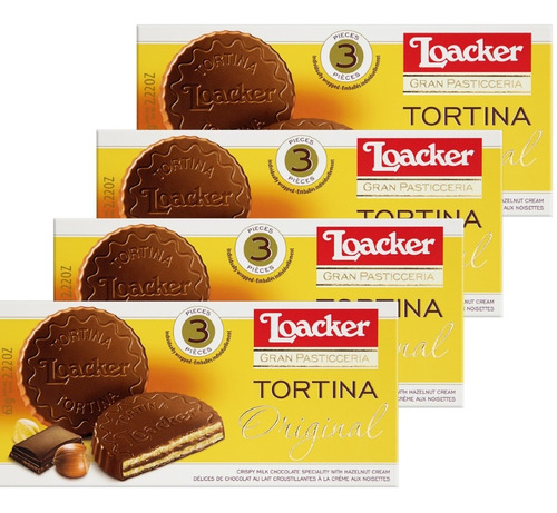 Kit 4 Biscoito Loacker Tortina 3x21g