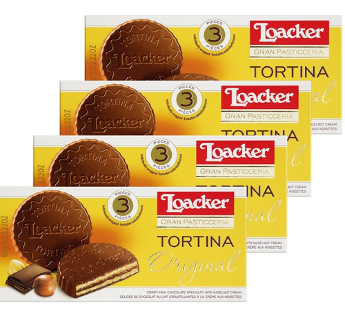 4x Biscoito Loacker Tortina 3x21g