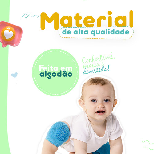 Kit C/ 2 Pares Joelheira Antiderrapante Buba Gatinhar