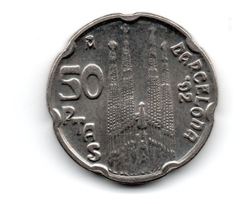 España Moneda 50 Pesetas Año 1992 Km#907 Sagrada Familia