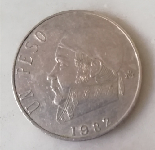 Moneda 1 Peso Morelos 1982 Bien Conservada.