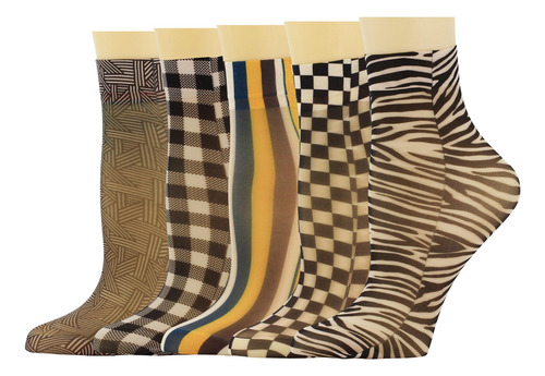 5 Pares De Calcetines Transparentes En El Tobillo Para Mujer