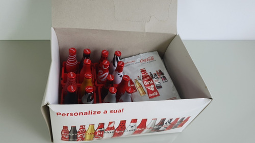 Coleção Completa Com 15 Garrafa Miniatura Coca Cola + Caixas