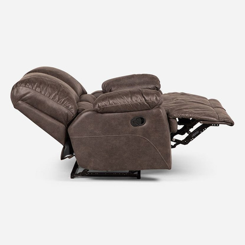 Sofá Reclinable Rosen Bucarest Manual 2 Cuerpos Tela Café