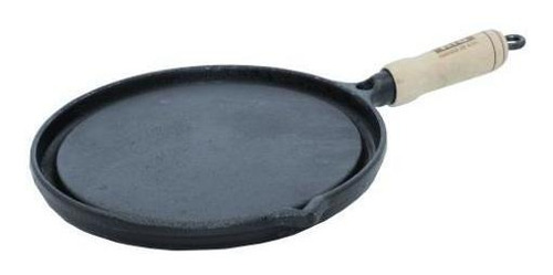 Chapa Bifeteira Ferro Fundido Lisa Redonda Churrasco Grill Cor Preto