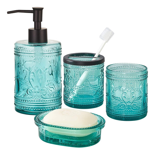 Set Accesorios De Baño Kmwares Teal