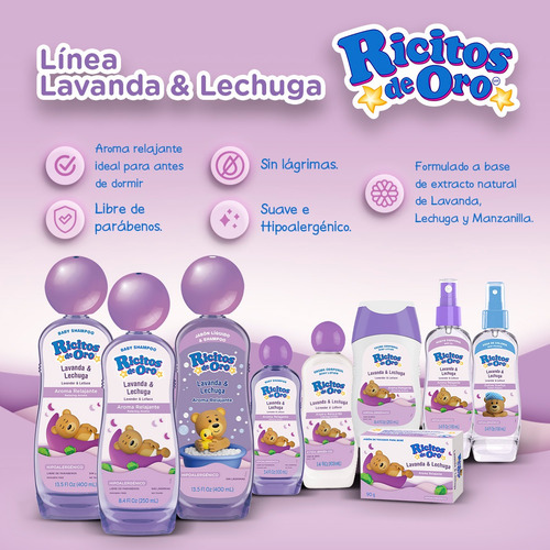 Crema Corporal Ricitos De Oro Lavanda Y Lechuga 250 Ml