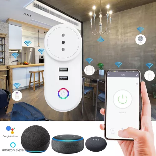 Enchufe Wifi Inteligente Con 2 Usb, 10a Alexa Y Google Home