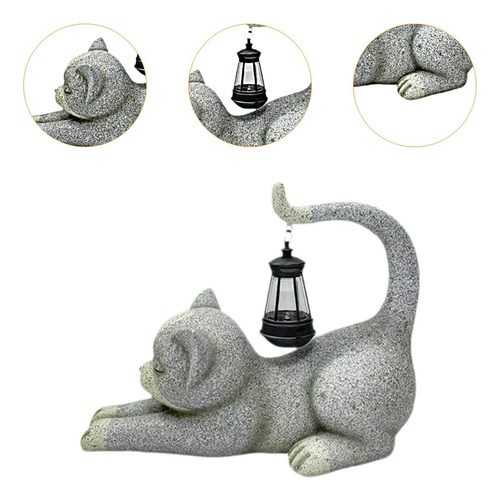 Estatua De Jardín Al Aire Libre De Gato, Regalo De Resina,