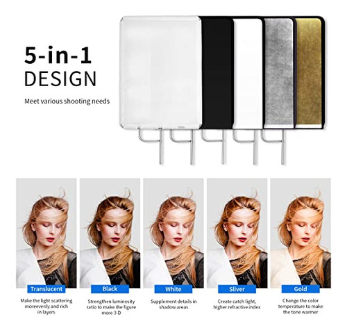 Panel Fotográfico 23.6x29.5puLG 4-en-1 Para Estudio Con