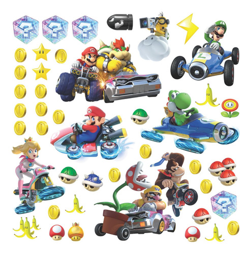 Roommates Rmk2728scs Nintendo Mario Kart 8 Adhesivos De Pare