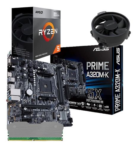 Combo Board A320m Procesador Amd Ryzen 5 4600g Ram 16gb Pc