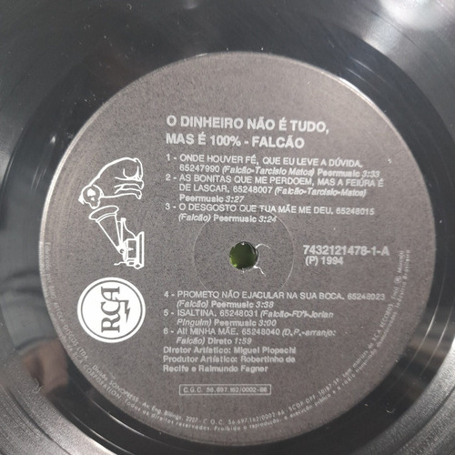 Imagem 7 de 8 de Vinil Lp Falcão O Dinheiro Não É Tudo Mas É 100% Encarte