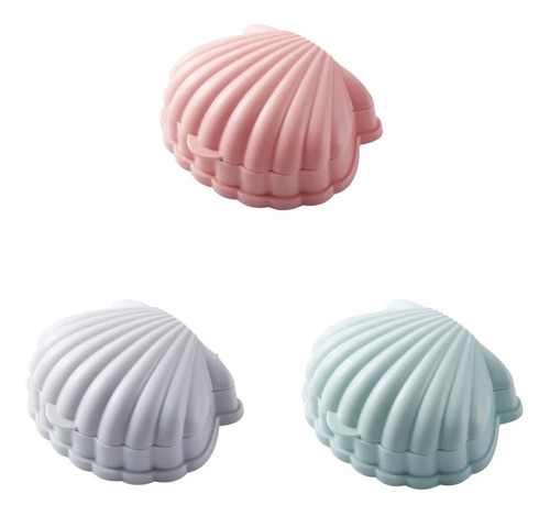 Jabonera Caracol Mar Colores Baño Premium Multiuso Pack X3