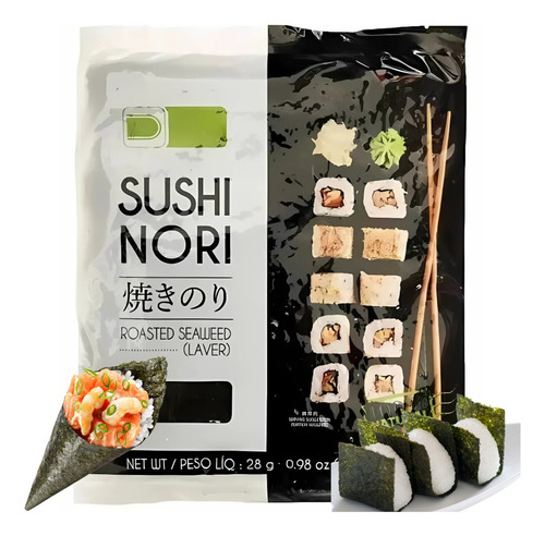 Alga Marinha Nori Crocante Para Sushi Temakis