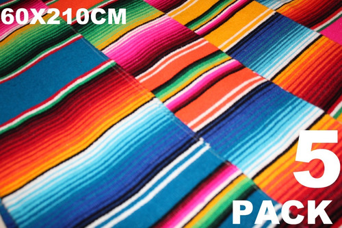 Camino De Mesa Sarape  Artesanal 60 Cms X 2.10 Mt (5 Pack)