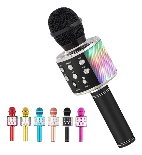Micrófono Bluetooth 5 En 1 Para Niños Con Luces Led