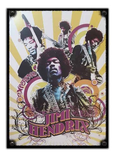 #400 - Cuadro Vintage 21 X 29 Cm / Jimi Hendrix Rock Poster