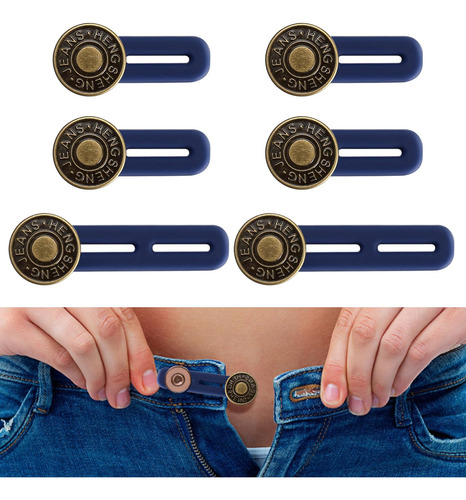 Botones Extensores De Cintura Para Pantalones Jeans 6u 2med
