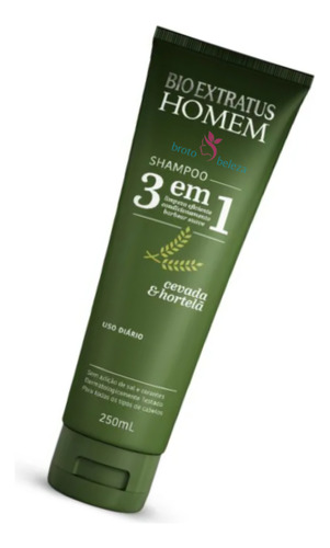 Xampu Bioextratus Homen 3 Em 1 Cabelo E Barba 250ml