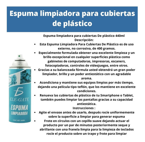 Imagen 6 de 9 de Kit Limpieza, Aire Compirmido, Limpia Pantallas Y Espuma