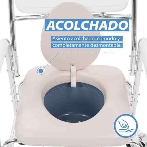 Silla para ducha con respaldo descansabrazos desmontables adulto mayor –