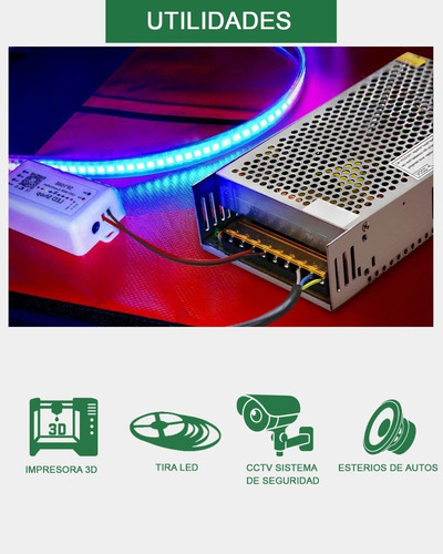Imagen 6 de 10 de Fuente Cámara De Seguridad Cctv 12v 20a Switching Estéreo