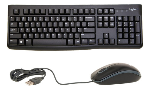 Kit Teclado Y Mouse Logitech Mk120 Español Negro Negro