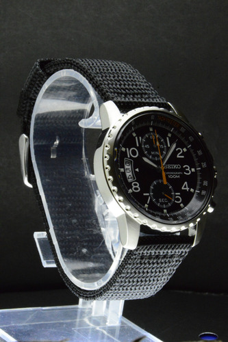 Reloj Seiko Military Snn079 F Chronograph 100 Mts. Negro Negro Plateado Negro