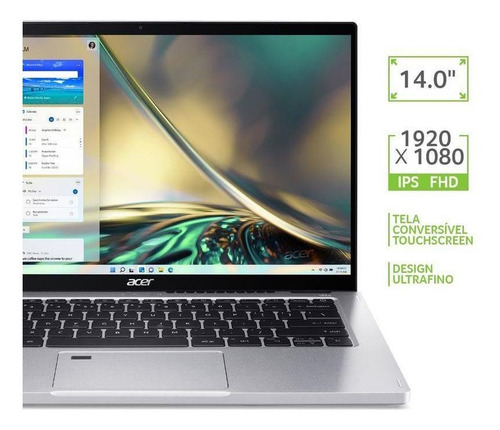 Notebook Acer Sp314-55n-53eu Ci512 8gb 512ssd W11 Fhd14 Iris